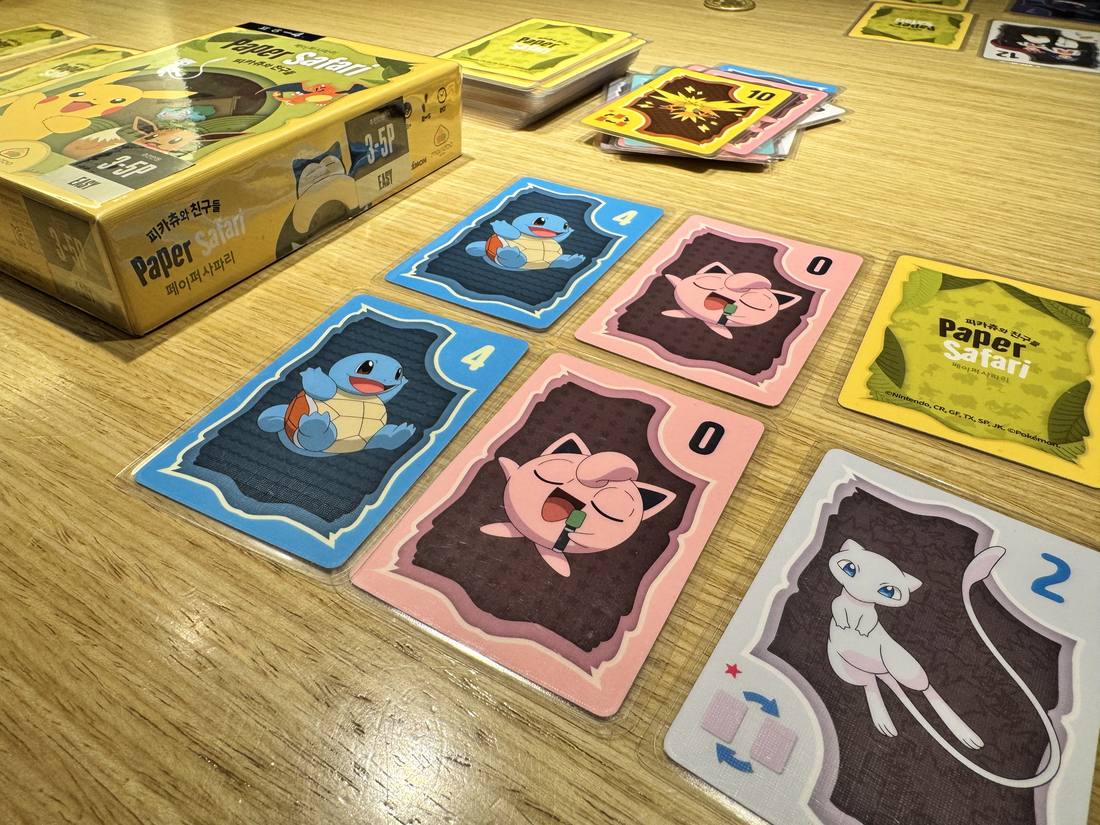 Shelves of board games at a Seoul cafe
